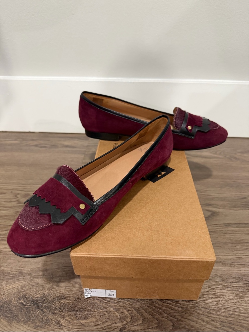 Burgundy Suede Ballet Flats